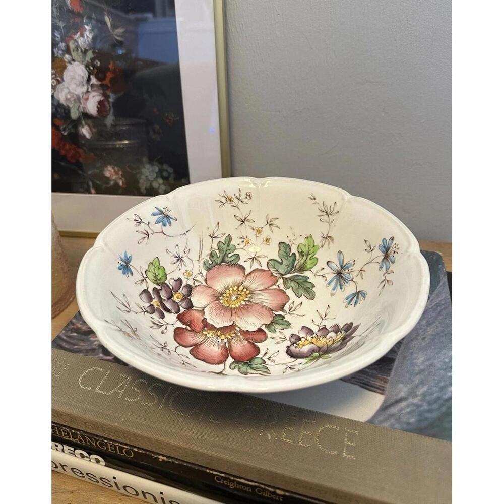 Johnson Brothers Windsor Flowers Multicolor Brown Fruit/Dessert (Sauce) Bowl